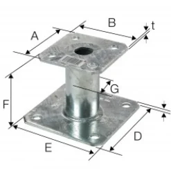 Pied de poteau fixe - kit complet avec fixations - KIT FIX PPA SIMPSON Strong-Tie