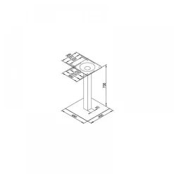 Pied de table carré central en inox - hauteur 730 mm SYNERCIA