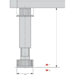 Pied pour meuble de cuisine - réglable - 450kg - en ABS - Euro HETTICH