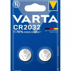 Pile bouton - CR2032 - lot de 2 - 3V - Lithium VARTA