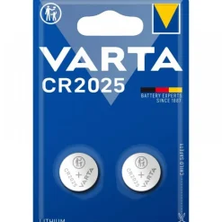 Pile bouton - CR2025 - lot de 2 - 3V - Lithium VARTA