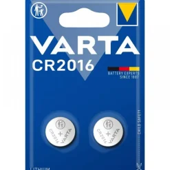 Pile bouton - CR2016 - lot de 2 - 3V - Lithium VARTA