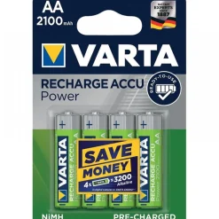 Piles rechargeables - AA - lot de 4 - Capacité 2100 mAh - Ni/MH VARTA
