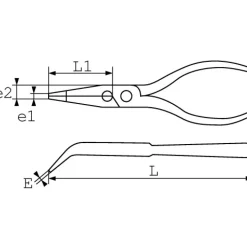Pince à bec demi-rond coudé 45° - branches PVC - longueur 160 mm SAM OUTILLAGE