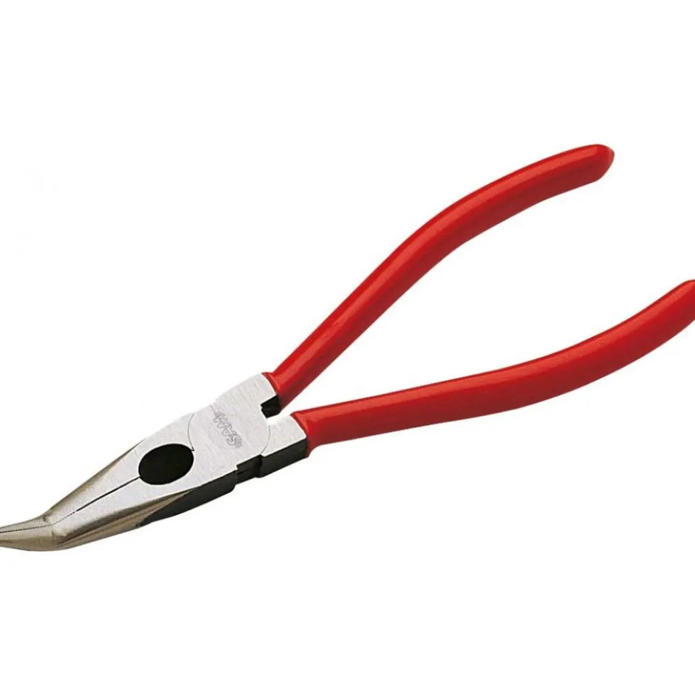 Pince à bec demi-rond coudé 45° - branches PVC - longueur 160 mm SAM OUTILLAGE