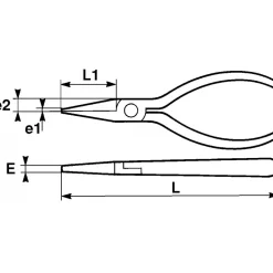 Pince à bec plat polie et vernie PVC 206-16P SAM OUTILLAGE