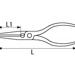 Pince électronique à bec plat court et lisse 565 - manche PVC rouge SAM OUTILLAGE