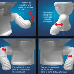 Pipe wc coudée et extensible - Magic Pipe REGIPLAST