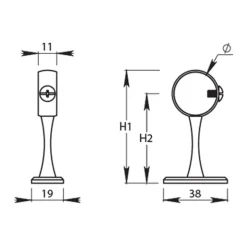 Piton sur platine pour tube de penderie rond-plastique blanc BRICOZOR