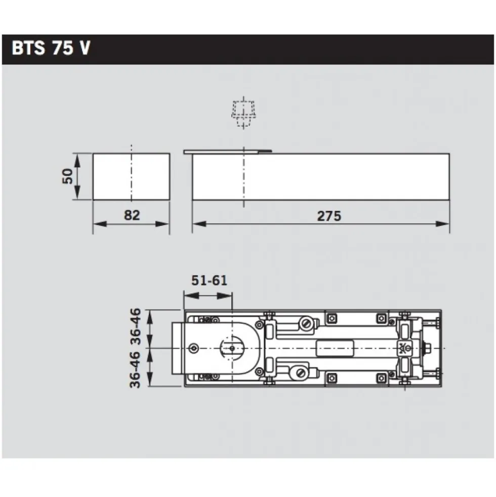 Pivot de sol freiné réglable - BTS 75V DORMAKABA