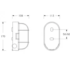 Plafonnier - source halogène E27 - Ovale EBENOID