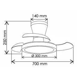 Plafonnier ventilateur luminaire à pales rétractable - BF-WIND2 BF LIGHT