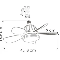 Plafonnier ventilateur luminaire E27 dimmable - BF-WIND1 BF LIGHT