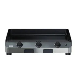 Plancha Gaz 3 Brûleurs FUSION 75 + Couvercle noir ENO