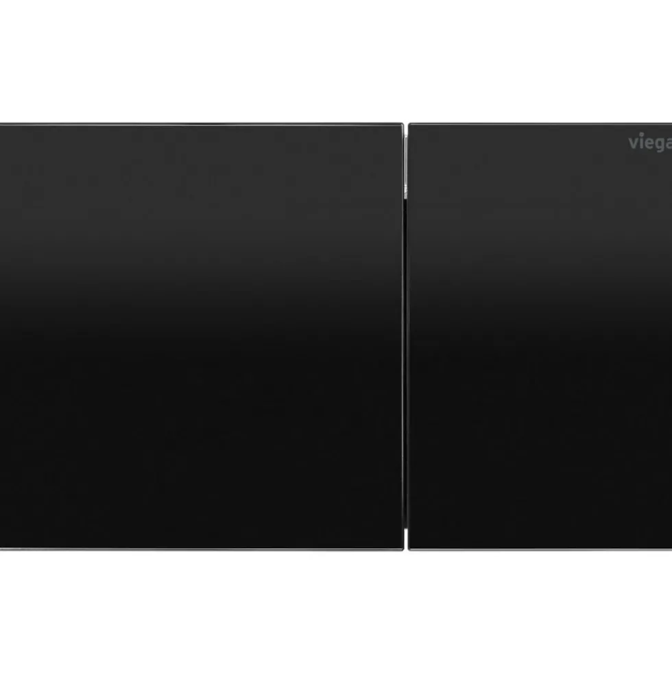 Plaque de commande de WC double volume en verre noir Visign for More 200 VIEGA