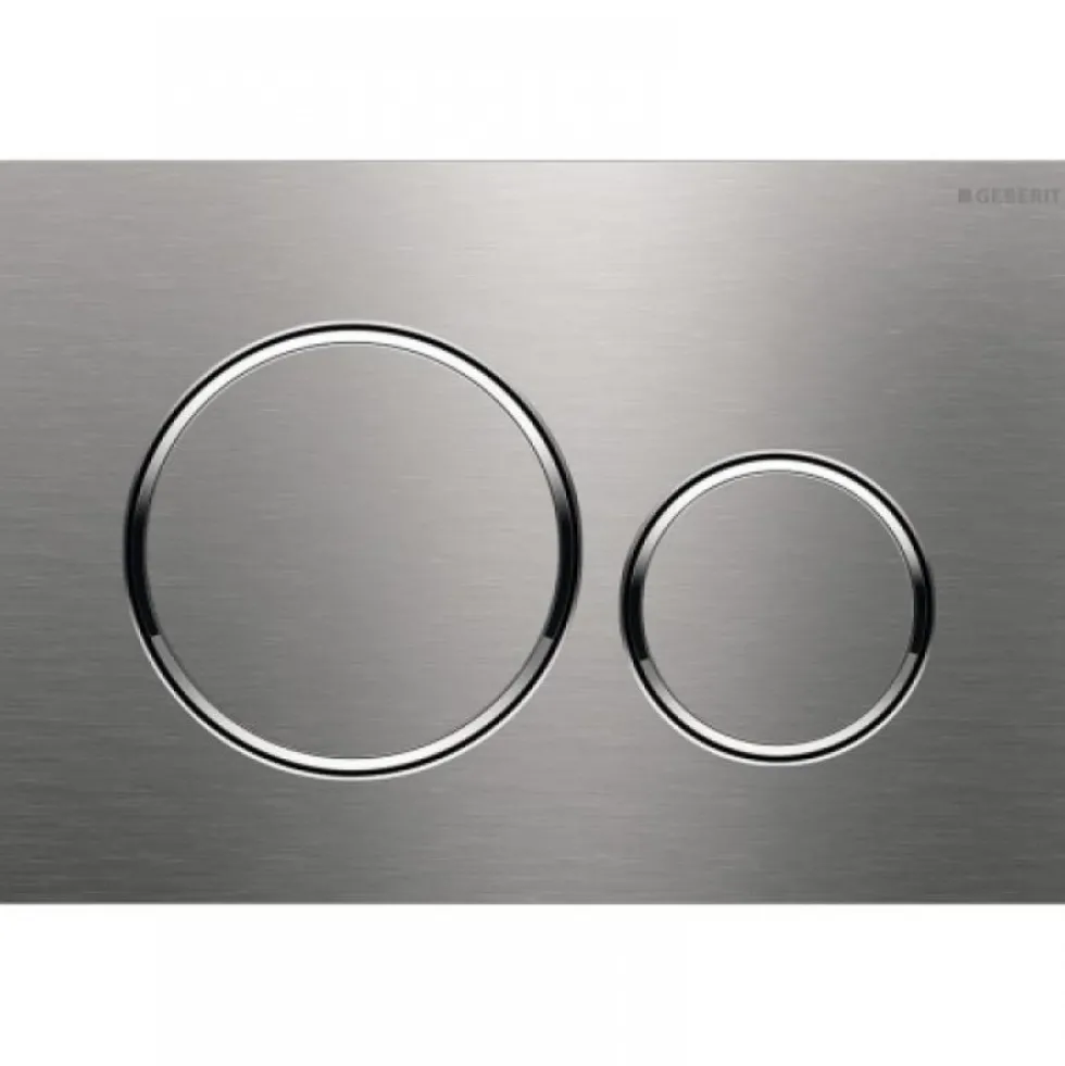 Plaque de commande double touche - Sigma 20 - inox brossé GEBERIT