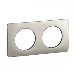 Plaque de finition 1 poste - acier/aluminium satiné - Céliane LEGRAND