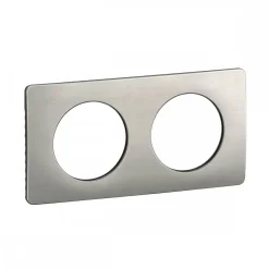 Plaque de finition 1 poste - acier/aluminium satiné - Céliane LEGRAND