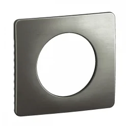 Plaque de finition 1 poste - acier/aluminium satiné - Céliane LEGRAND