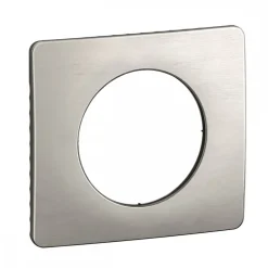 Plaque de finition 1 poste - acier/aluminium satiné - Céliane LEGRAND