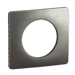 Plaque de finition 1 poste - acier/aluminium satiné - Céliane LEGRAND
