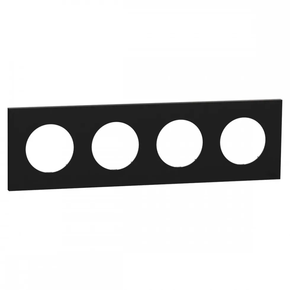Plaque de finition 1 à 4 postes - Noir Onyx - Odace II SCHNEIDER