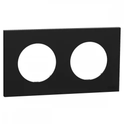 Plaque de finition 1 à 4 postes - Noir Onyx - Odace II SCHNEIDER