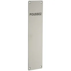 Plaque de porte battante - en inox 304 - "poussez" FTH THIRARD