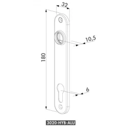 Plaque de propreté pour serrure à encastrer Fortylock - aluminium LOCINOX