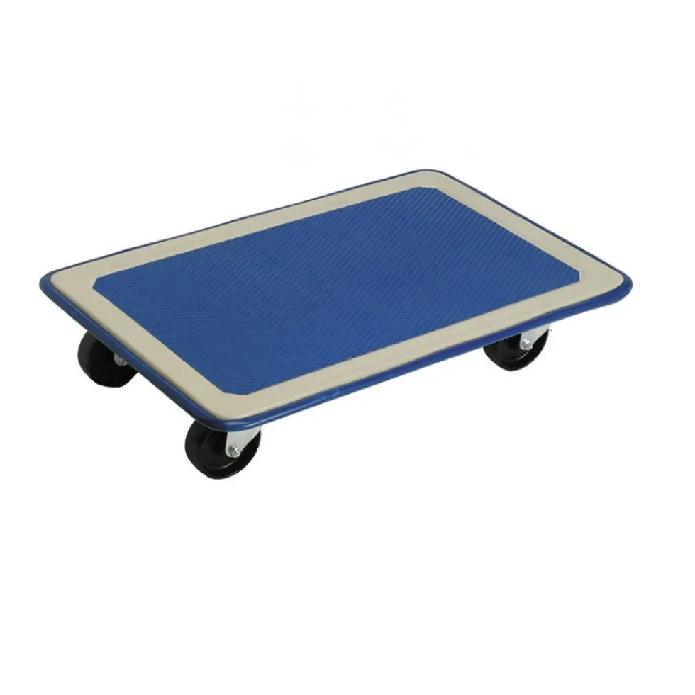 Plateau roulant acier - 750 x 490 mm - Tapis bleu - Charge 150 kg GUITEL