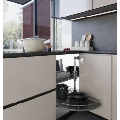 Plateaux tournants demi-lune anthracite pour meuble d'angle - Ellite INOXA