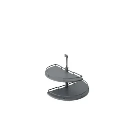 Plateaux tournants demi-lune anthracite pour meuble d'angle - Ellite INOXA