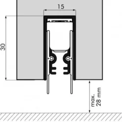Plinthe automatique en aluminium-joint silicone souple-Optimal Seal ELLEN