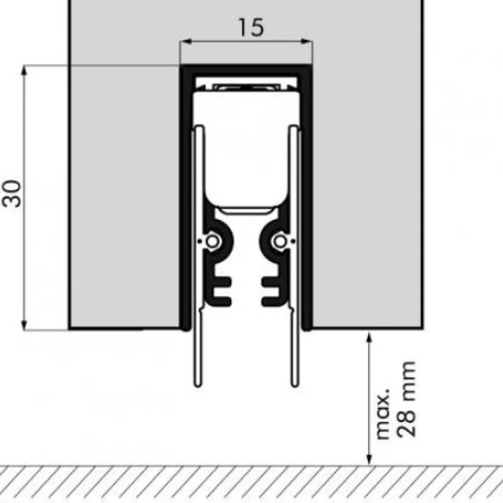 Plinthe automatique en aluminium-joint silicone souple-Optimal Seal ELLEN