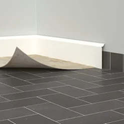 Plinthe murale de recouvrement en PVC à coller - 2500 x 114 mm - blanc DINAC