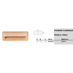 Poignée cuvette classique en bois CADAP