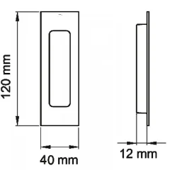 Poignée cuvette rectangulaire - pour porte à galandage - série EZ1703Q - noir KARCHER DESIGN