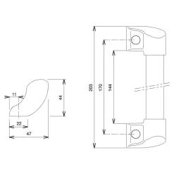Poignée de baie coulissante - recoupable - en aluminium - STYL LA CROISÉE DS