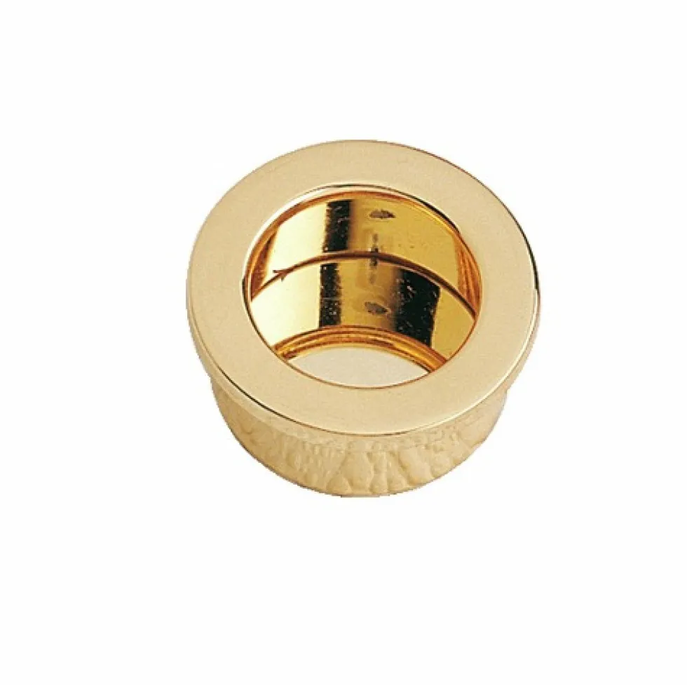 Poignée de meuble cuvette ronde en laiton ESTAMP