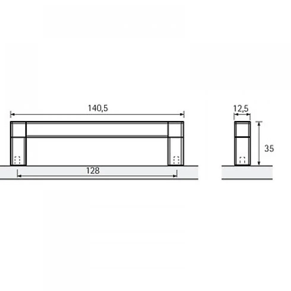 Poignée de meuble pour panneau ouvrant système Cadro - entraxe 128 mm HETTICH