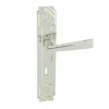 Poignée de porte - laiton massif - finition chromée - Art déco DCG