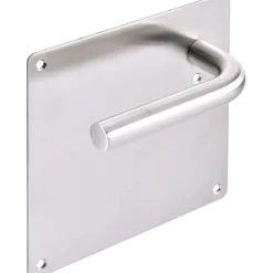 Poignée de porte sur plaque rectangulaire - clé I - en inox - J-RoX JPM