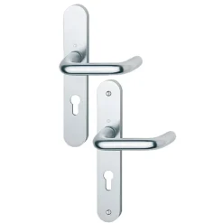 Poignée de porte sur plaques - aluminium argent - Paris HOPPE