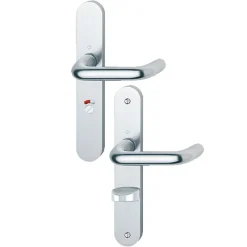 Poignée de porte sur plaques - aluminium argent - Paris HOPPE