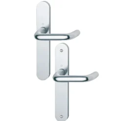 Poignée de porte sur plaques - aluminium argent - Paris HOPPE
