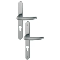 Poignée de porte sur plaque étroite - aluminium anodisé - Atlanta - gris HOPPE