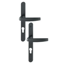 Poignée de porte sur plaque étroite - aluminium anodisé - Atlanta - noir HOPPE