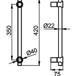 Poignée de tirage tube droite ES20 pour porte battante - inox satiné KARCHER DESIGN