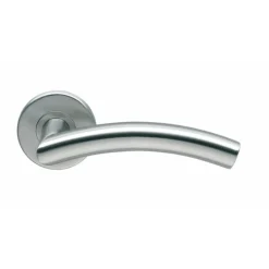 Poignées cintrée de porte sur rosace ronde - inox 304 - C 19 NORMBAU
