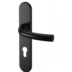 Poignées de porte doubles sur plaques - 195 mm - aluminium - noir - Arcade NORMBAU